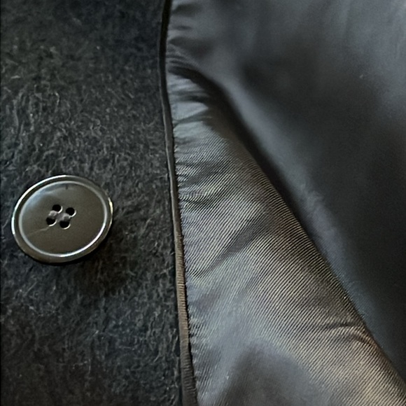 REISS Black Textured Soft Wool blend Double-Breasted Peacoat Size 8 - Picture 9 of 9